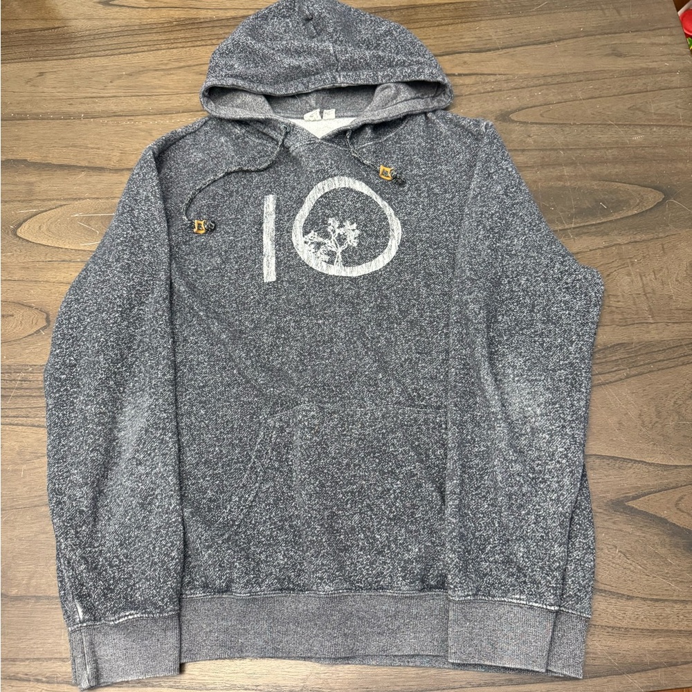 tentree Charcoal Hoodie with White Graphic